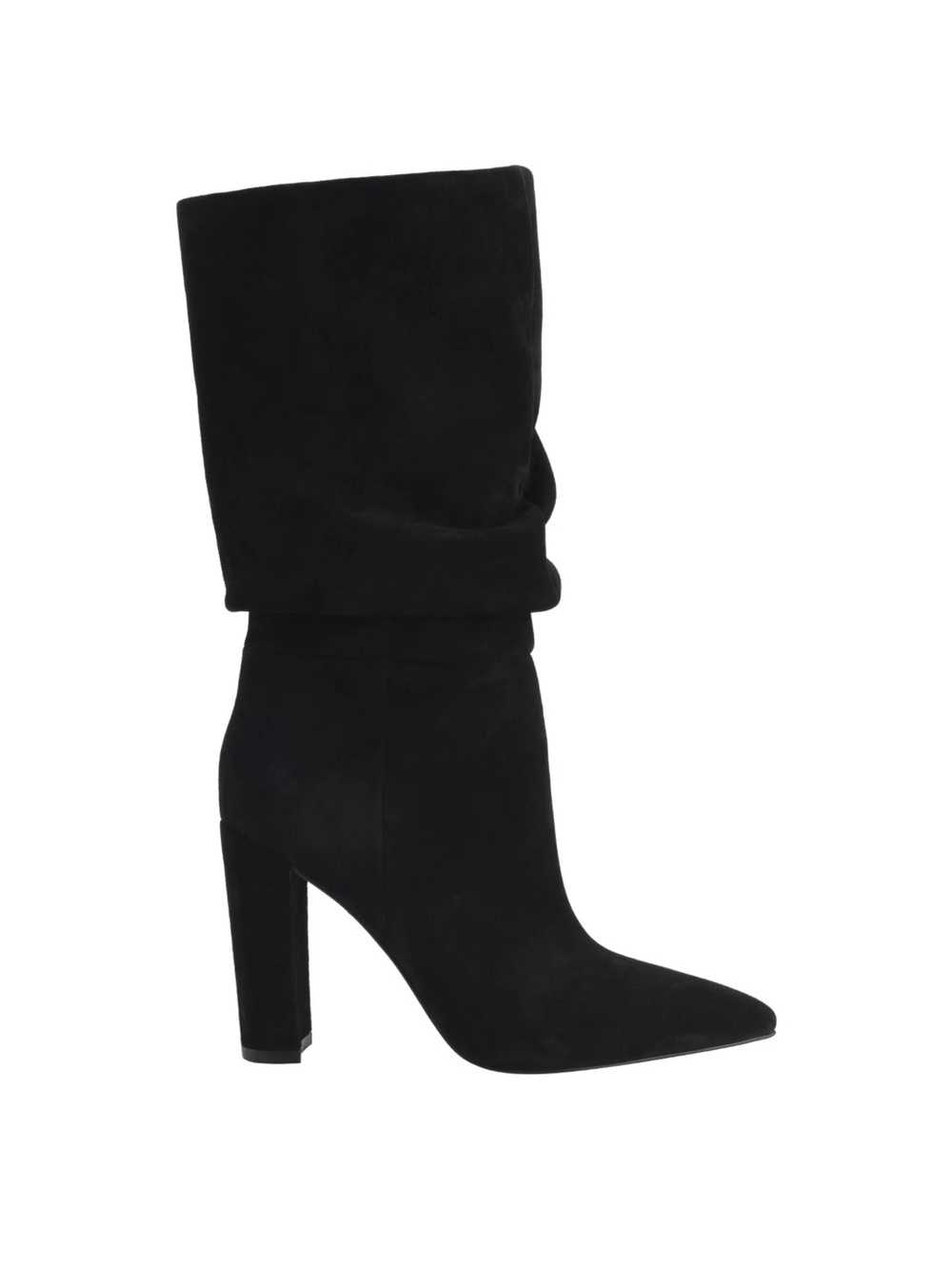 Marc Fisher LTD Black Suede Slouch Pointed-Toe High Heel Boot